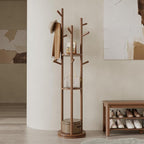 Muwuele Solid Wood Rotary Coat Rack, Freestanding Coat Rack by Muwuele