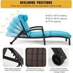 HOMREST Outside Chaise Lounge Chairs Set of 2, Adjustable 5 Position Outdoor PE - Image 5