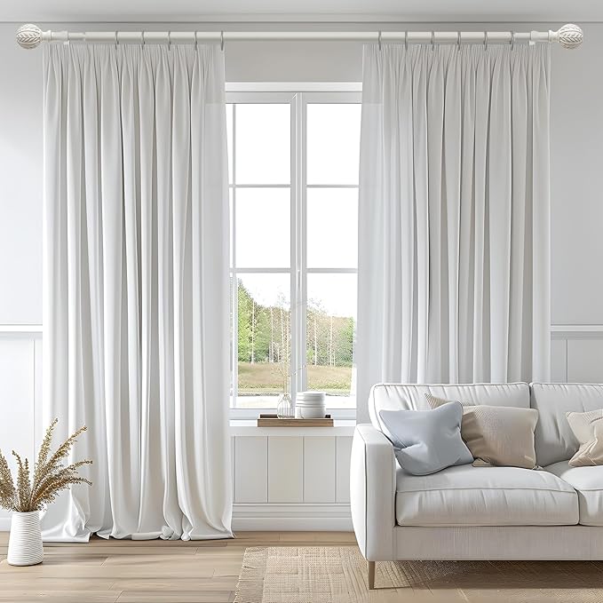 QDWIS 2 Pack Antique White Curtain Rods - Image 2
