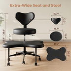 Pinmoco Ergonomic Cross Legged Chair, 360° Swivel Meditation Chair - Image 2