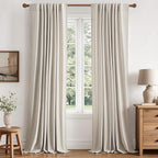 MIULEE 100% Blackout Linen Curtains by MIULEE
