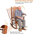 Outvita Outdoor Rocking Chair, Solid Wood High Back Rocker, All Weather Lounge - Image 5