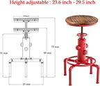 Topower Aged Antique Vintage Industrial Barstool Solid Wood Water Pipe Fire - Image 3