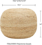 · REDEARTH · Jute Circular Pouf Ottoman - Image 3