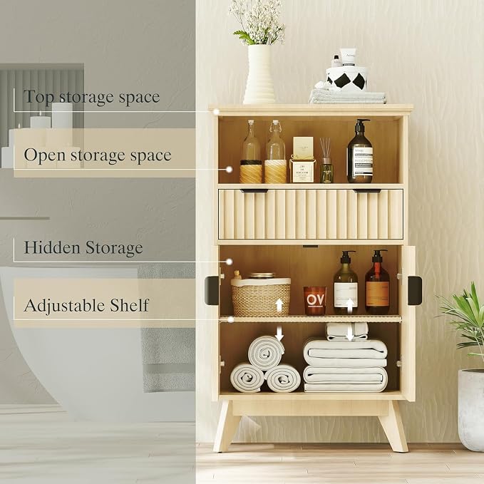 Fatmok Buffet Cabinet with Storage Seto of 2, Wood Buffet Sideboard Console - Image 4