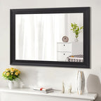 Black Wood Mirror for Bathroom, Rectangle Rustic 30 x 40 inch Vanity Mirror for - Image 4