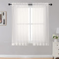 Sheer Curtains Living Room 54 inches Long, Rod Pocket Curtain Sheers Bedroom by OWENIE