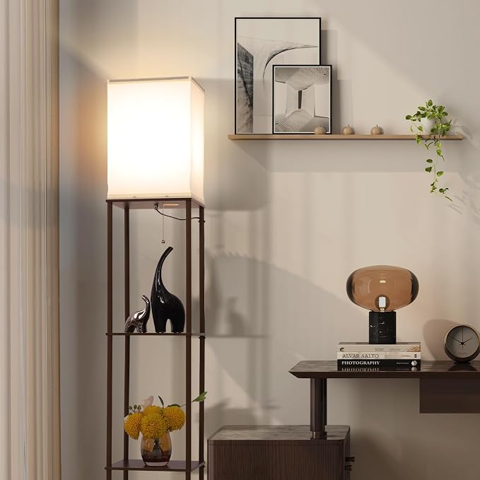 Gupuzm Floor Lamp with Shelves, Modern Square Standing Lamp with 3 Color - Image 5