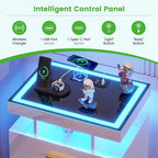 HNEBC LED Nightstand with Charging Station, Smart Bedside Table with Motion - Image 5