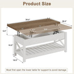 ChooChoo Farmhouse Lift Top Coffee Table, Converts to Dining Table - Image 2
