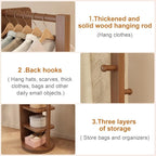 WoodsWhisper Full Length Mirror Coat Rack Solid Wood Floor Mirror 66"x12" Full - Image 8