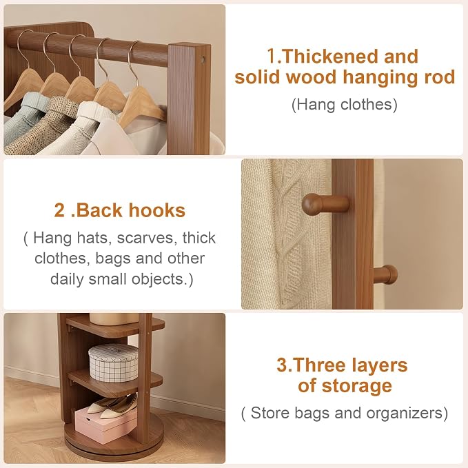 WoodsWhisper Full Length Mirror Coat Rack Solid Wood Floor Mirror 66"x12" Full - Image 8