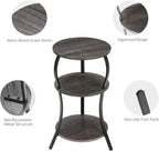 Vintage Small Round Side Table, 3-Tier Slim Waist Circular End Table - Image 7