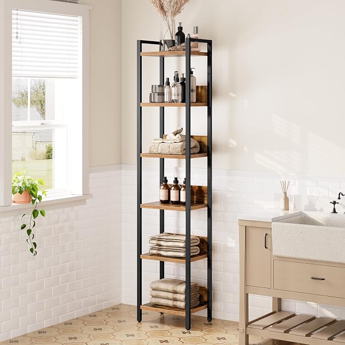 MAHANCRIS Bookshelf, 6-Tier Bookcase, Standing Book Shelf - Image 6