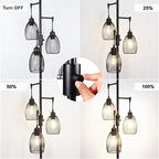68’’ Dimmable Floor Lamp, 3 x 800LM LED Edison Bulbs Included, Industrial Floor - Image 3