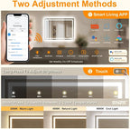 ENZE 20" x 28" Smart LED Bathroom Mirror - Image 3
