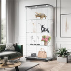 Display Cabinet with Glass Door and Lock, 4-Shelf Fast Installation in 30 Mins - Image 9