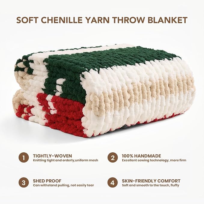 L'AGRATY Chunky Knit Throw Blanket - Image 2