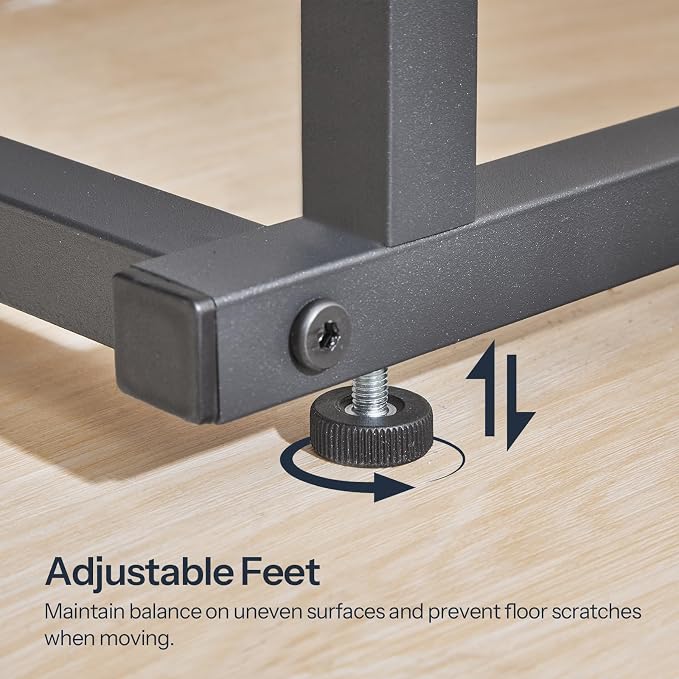 HOOBRO C-Shaped End Table with Charging Station, Adjustable Height Sofa Tray - Image 9