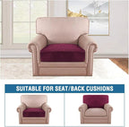 H.VERSAILTEX Velvet Stretch Couch Cushion Cover Plush Cushion Slipcover - Image 3