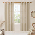 78 Inch Length Brown Linen Curtains by LAMIT