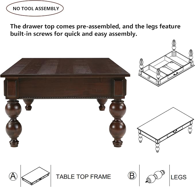 Retro Traditional Coffee Table - Image 5