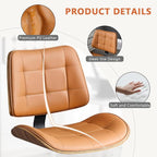 Home Office Desk Chair with Wheels, Adjustable Height Armless Office Chair - Image 8