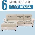 H.VERSAILTEX Sectional Couch Covers 6 Pieces Stretch Sofa Cover - Image 2