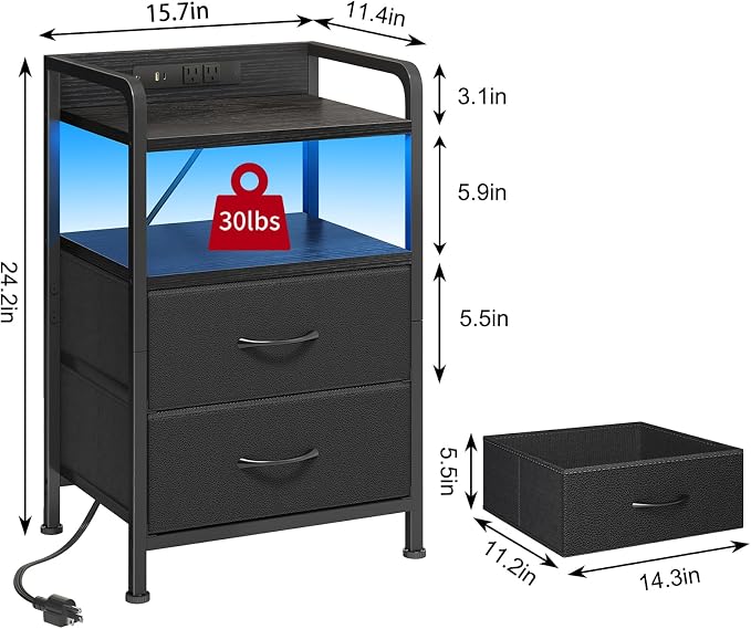 Fixwal Night Stand for Men Bedroom - Image 3