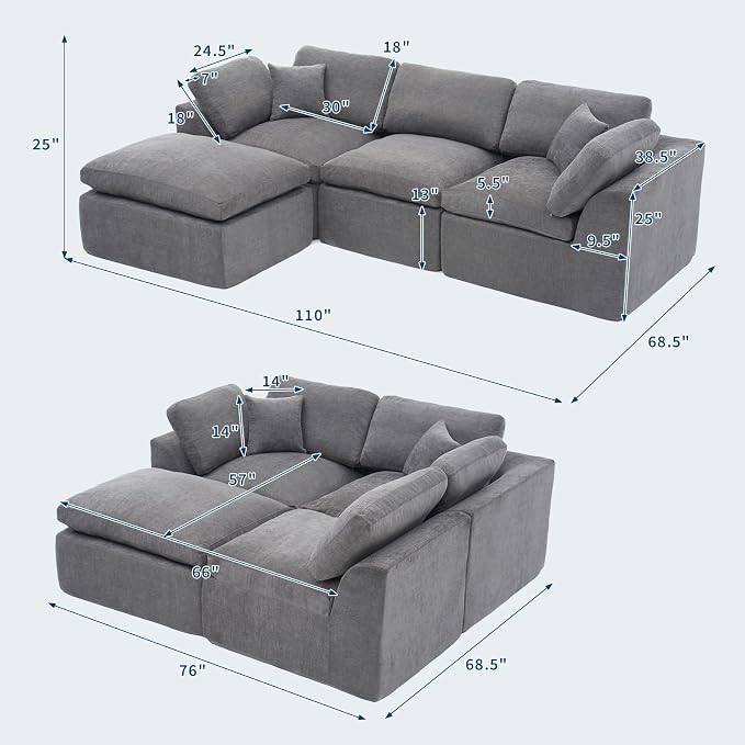 Garvee Modular Sectional Sofa, Sectional Couches - Image 2