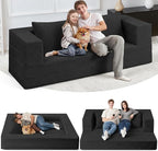 Futon Sofa Bed with Pillow, 3-in-1 Sleeper Sofa Bed with Removable Cover by Cansunna