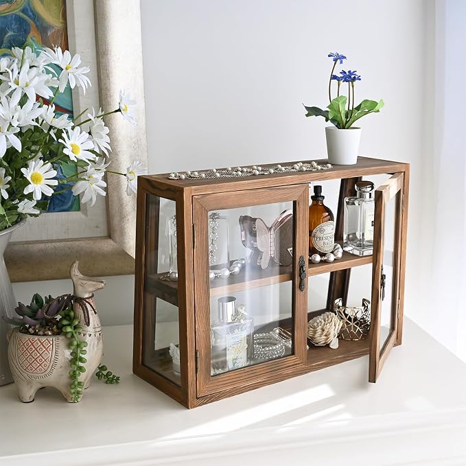 MOOCA Wood and Glass Display Case, Double Door - Image 7