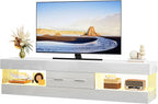 Bestier 67" Modern TV Stand for TVs up to 75 Inch, High Gloss LED Entertainment - Image 8