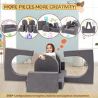 Fvkind 10 Pcs Modular Kids Play Couch, Convertible Sectional Toddler Sofa - Image 8