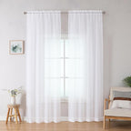 White Sheer Curtains 78 inches Long 2 Panels Set, Sheer White Curtains - Image 7