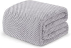 Exclusivo Mezcla Soft Waffle Fleece Bed Blanket King Size, Light Gray | by ExclusivoMezcla