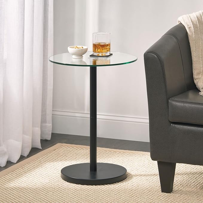 mDesign Glass Top Side/End Drink Table - Image 5