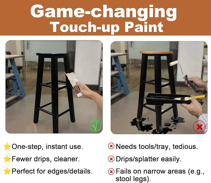 Black Paint, Touch-Up Paint for Furniture, No Sanding, Fast Drying, Water Based - Image 4