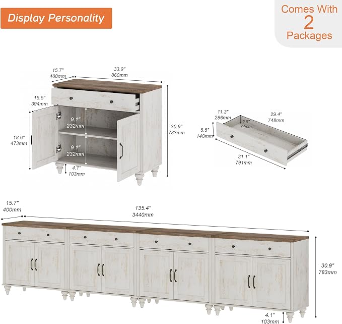 WAMPAT Large TV Stand for 100 inch TV - Image 5