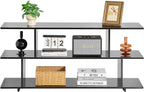 Bamboo TV Stand for TVs up to 55", 3 Tier Accent Entertainment Center - Image 8