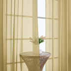 Gold Sheer Curtains 72 Inches Long 2 Panels Set, Transparent Voile Sheer Curtain - Image 7
