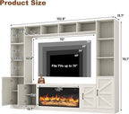 103" Fireplace TV Stand with 40" Electric Fireplace, Farmhouse TV Stand with - Image 2