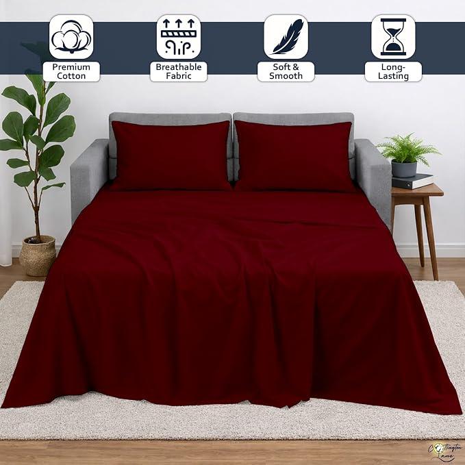 Cottington Lane Sleeper Sofa Sheets Queen Size, 4 Piece Premium Quality 100% - Image 2