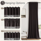 100% Blackout Curtains 90 Inch Length 2 Panels Set - Image 6