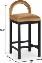 Meridian Furniture 11035Saddle-C Conrad Collection Art Deco Counter Stool - Image 3