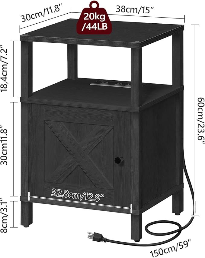 MAHANCRIS Farmhouse Nightstand - Image 3