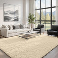 8x10 Fluffy Shag Area Rugs for Living Room Bedroom: Soft Plush Carpet Beige | by CarpetAddColortoYourLife