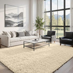 8x10 Fluffy Shag Area Rugs for Living Room Bedroom: Soft Plush Carpet Beige | by CarpetAddColortoYourLife