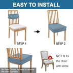 Smiry Waterproof Seat Covers for Dining Room Chairs Set of 2, Stretch Jacquard - Image 5