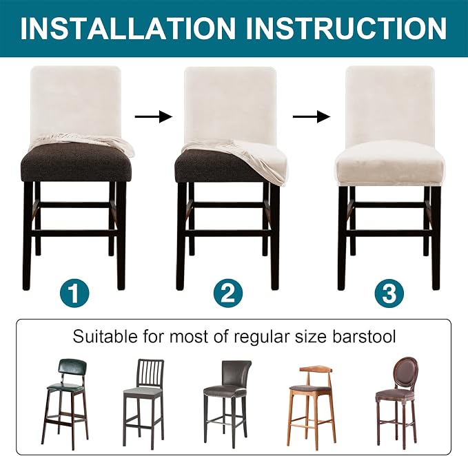Turquoize Bar Stool Covers 2 Pack Bar Stool Covers - Image 5